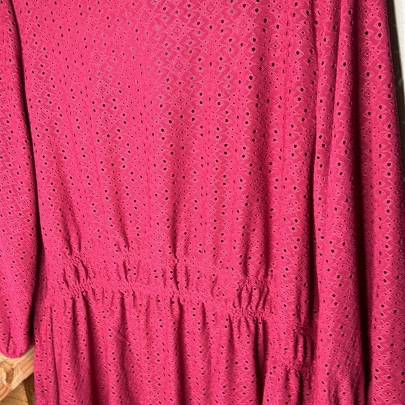 LANE BRYANT Pink Eyelet 3/4 Sleeve Square Neck Top Size 18/20 - Picture 12 of 16